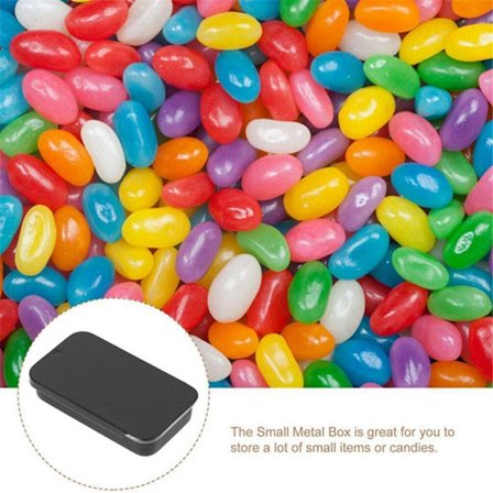 20 st Mini Metallåda Rotera Topp Behållare Rektangulär Låda för Godis Smycken Hantverk Piller (Silver)