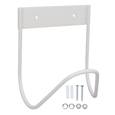 Hageslangeholder i 304 rustfritt stål, veggmontert, tungtvannslangekrok, oppheng for utendørs hage, hvit