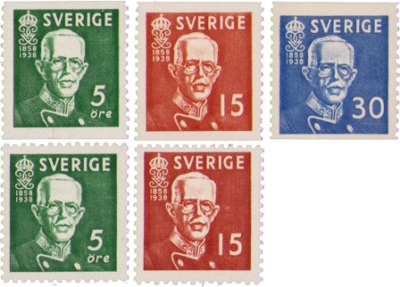 Sverige - AFA 255-257+255B-256B - Postfrisk