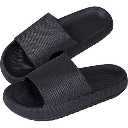 Slides Sandaler Sulans längd 26cm svarta Damtofflor Herrsommarsandaler Halkfria bad Duschslippers i plast simbassäng Strand Tjocksula