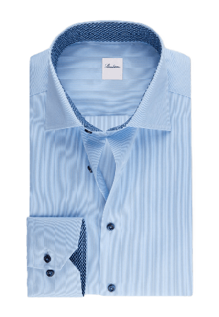 Stenströms Randig Kontrast Twillskjorta Skjortor Herr Blå 40