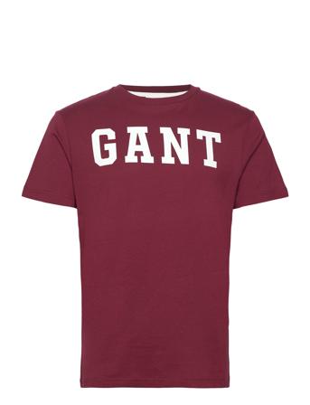 Gant Logo Ss T-Shirt T-shirts Short-sleeved Burgunder GANT*Betinget Tilbud