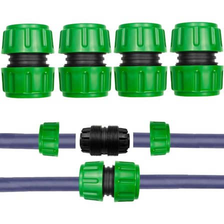 4-pak 1/2 tomme slange reparationsstykker - Hurtigkoblingsforlængere til samling af haveslangerør, lækagesikre vandtætte koblinger