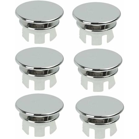 6 kpl Krominen Pesuhuoneen Lavuaarin Ylivuoto Tulppa WC:n Ylivuoto Viemärireiän Pyöreä Osa