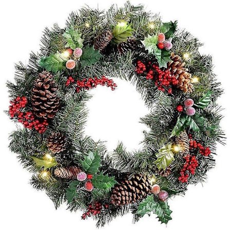 Julkransar för ytterdörr, Ny julkrans, Konstgjorda kransar för inomhus utomhus fönster öppen spis dekor hem juldekorationer 40cm