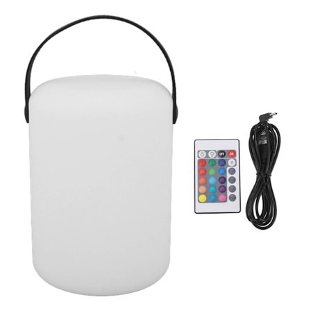 Bærbar LED Camping Lys USB Oppladbar 16 Farger Fjernkontroll Sylindrisk Håndholdt Camping Lykt for Soverom Stue Utendørs