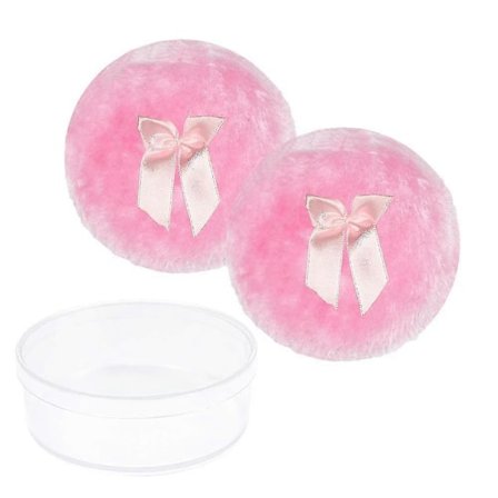 2-pak 10,5 cm Stor Fluffy Pudderkvast Blød Pudderkvast Pink Ansigtskvast