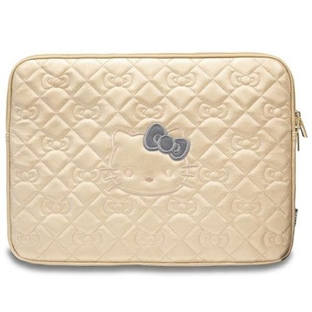 Hello Kitty Zip PU Quilted Bows-fodral för en 14" bärbar dator - guld