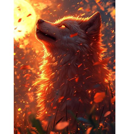 Varg Diamantmålningskit - Fantasy Djur 5D Full Drill Broderi Heminredning