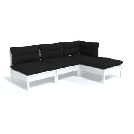 Vidaxl Loungegrupp Med Dynor 4 Delar Vit Massiv Furu Vit
