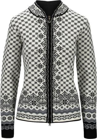 Dale of Norway - Solfrid Jacket - Naisten - neuletakki - Off White/Black/Schiefer Grau - Naisten