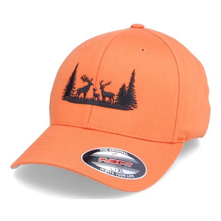 Hunter - Naranja flexfit Gorra - Wildlife Scenery Orange - Flexfit @ Hatstore