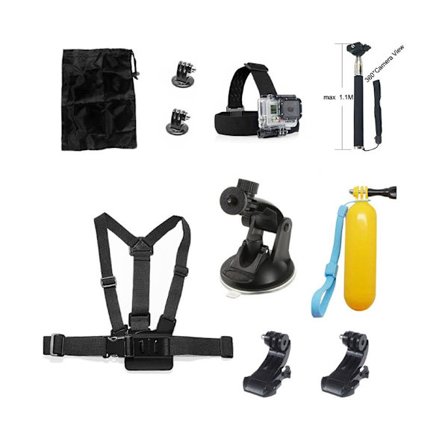 10 in 1 Lisävaruste Setti Kellukkeella Ja Rinta Vyöllä Toiminta Kameroille