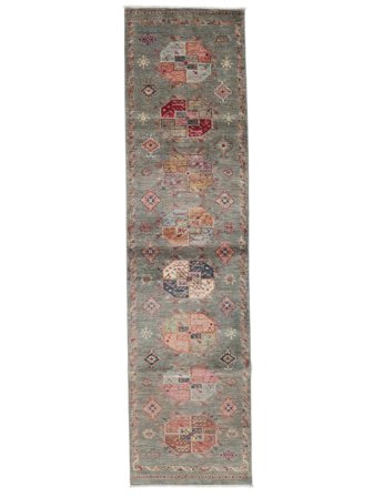 Noué À La Main Shabargan Tapis 83X325 De Laine Marron Petit