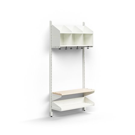 Garderobenschrank ENTRY, Grundmodul, wandhängend, 1800 x 900 x 300 mm, weiß