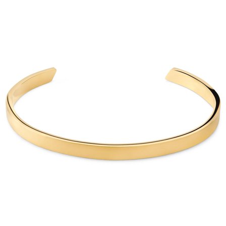 Brazalete ajustable de acero inoxidable en tono dorado mate de 5 mm para hombres - Brazaletes