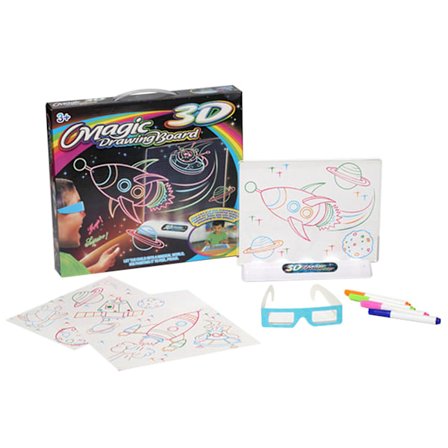 Magisk 3D Tegnebrett med Penn Skisseblokk Tablett Lyseffekter Puslespillbrett Barn Gaver LED Lys Glødende Kunst Tegneleker