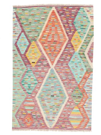 Hand Woven Kilim Berber Style Rug 96X149 Red/Green Small