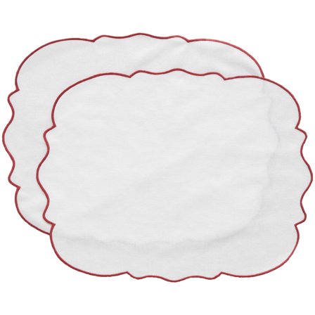 Decotique Gia bordbrikke 2 stk, hvit/burgunder' - 'BurgunderHvit