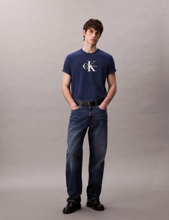 Calvin Klein Jeans Ss Hero Monologo Tee 20S - Blue - S
