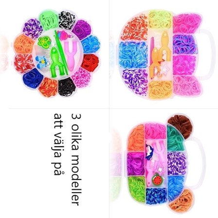 Loom Bands Kit - 600 stk i forskjellige farger og flere tilbehør