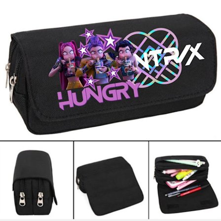 KPOPl Dæmonjagt Pige Gruppe Penalhus Studenter Skrivebordsskuffe Stor Kapacitet Multifunktionel Penalhus ...