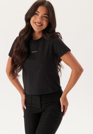 Calvin Klein Jeans Placed Institutional Baby Tee BEH Ck Black Klær