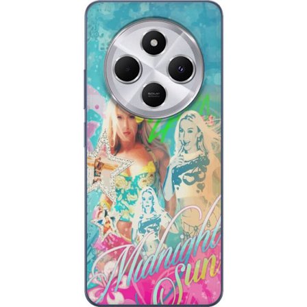 Yhteensopiva Puhelinkuori Xiaomi Redmi 14C Seikkailumaailma Steve, Creeper ja eläimillä värikkäässä palikkagrafiikassa