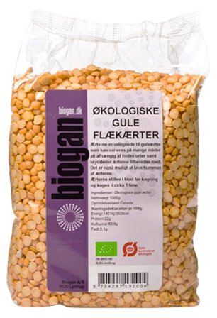 Biogan Gule flækærter Ø, Helse & Madvarer, Madvarer, Øvrige Fødevarer