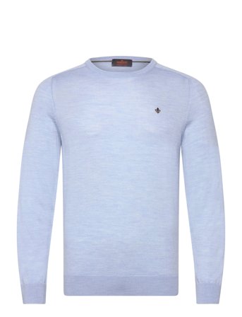 Merino Ck Designers Knitwear Round Necks Blue Morris