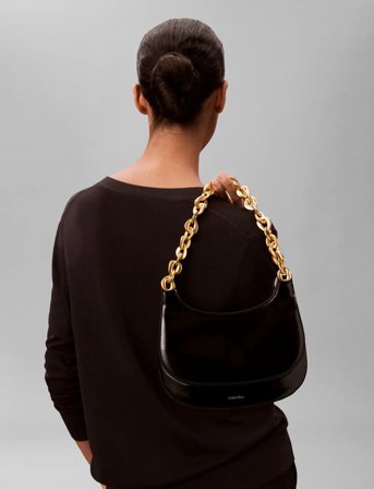 Calvin Klein Chain Shoulder Bag - Black - ONE SIZE