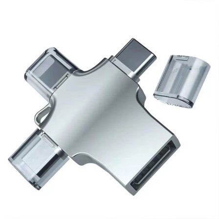 IC Tre-i-ett OTG-adapter för Apple typ-c Android-telefon extern silver