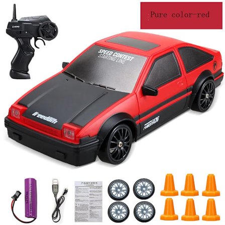 2.4G 4WD RC Drifting Bil Höghastighetsladdning Dynamisk Racing Barn Pojke Fjärrkontroll Bilmodell Leksak Present Till Barn