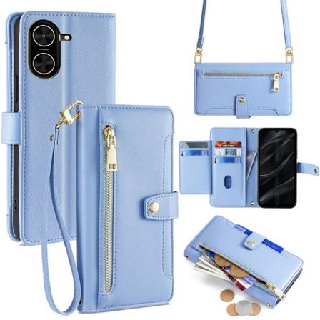 Redmi A5 4G - Lammull Textur Cross-body Dragkedja Plånbok Läder fodral