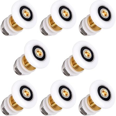 Rullehjul til brusekabinedør, skydedørsruller, dørhjul, udskiftningshjul 8 stk. 25 mm