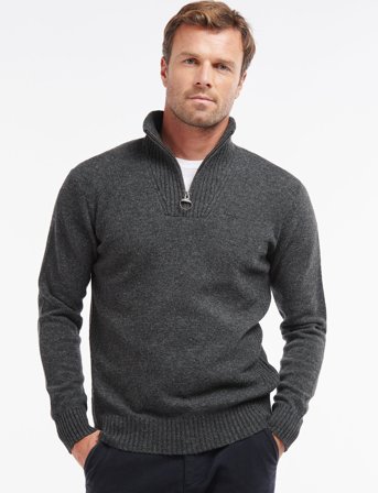Barbour Barbour Essential Lambswool Half Zip Knit - Grey - XL