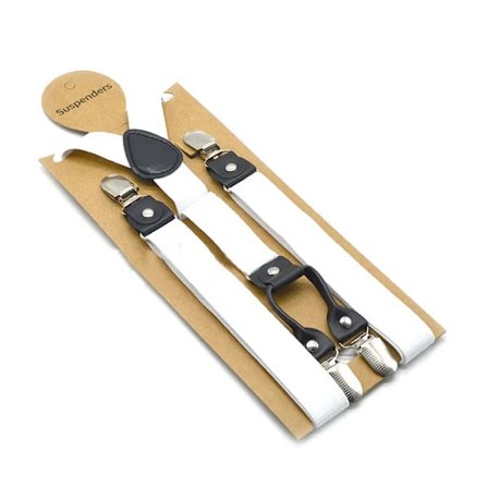 120 cm Svarta Hängslen för Män Justerbara Elastiska Herrhängslen med 4 Clips