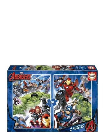 Educa 2X100 Avengers Toys Puzzles And Games Puzzles Classic Puzzles Multi/patterned Educa