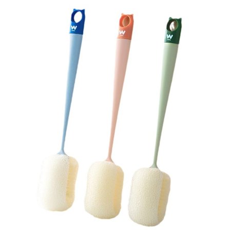 Flaske Myk Børste -3Pcs Svamp Flaskebørste Myk og Enkel å Rengjøre, Babyflaske Svampbørste Kan Effektivt Fjerne Flekkrestene På Bunnen o