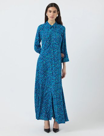 YAS Yassavanna Long Shirt Dress S. Noos - Blue - M
