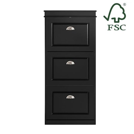 Rootz Skoskåp med 3 flikar - Skotips - Skobyrå - FSC-certifierad - Robust konstruktion - Väggfästbar - 53cm x 117cm x 24cm