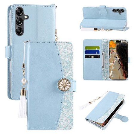 SAM Galaxy S24, lappeteppe-telefondeksel, fallsikkert telefondeksel (blå)