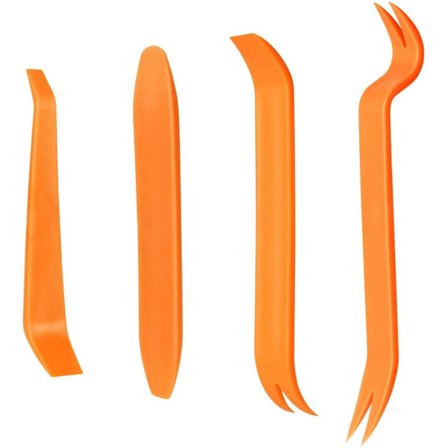 4-delt verktøysett for fjerning av biltrim, verktøysett for demontering av dashbordpanelradio, plastisk brekkjern for reparasjon av bilinteriør