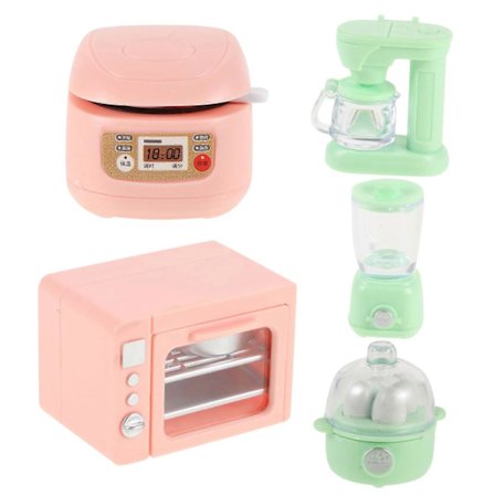 1 Sett Miniatyr Kjøkkenapparater Miniatyr for Dukkehus Leketøy Kjøkkentilbehør Mini Kjøkken Dukkehus Dekor Mini Ovn for Rollespill Plast