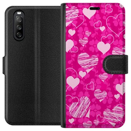 Yhteensopiva Lompakkokotelo Sony Sony Xperia 10 III PopSydänKuviointi