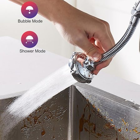 360 ° Køkkenhane Sprayer Vandsparende Filter Vaskhane Forlænger Justerbar Vand Potentiale Hane Forlænger Til Køkken