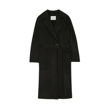 Ottod'Ame Belted Coats Sort, Dame Uldfrakker