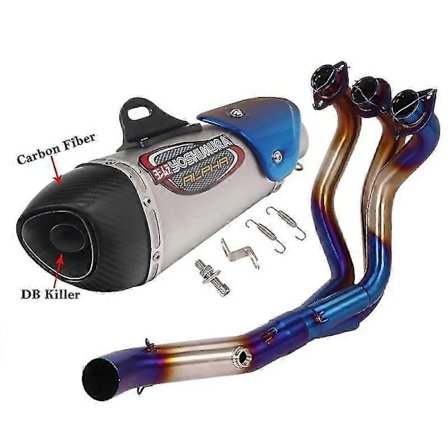 Kompatibel med Yamaha MT-09 FZ-09 MT09 FZ09 Full Systems Motorsykkel Yoshimura Eksos Escape DB Killer Front Link Pipe Karbonfiber Lyddemper-Perfet
