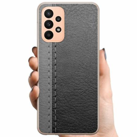 Samsung Galaxy A23 5g Tpu Mobilskal Black & Grey Leather