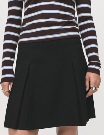 Mango Pleated Mini-Skirt - Black - 36